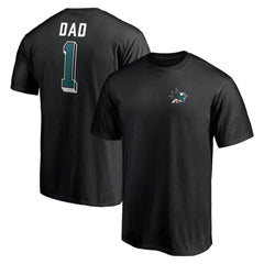 San Jose Sharks Number One Dad Logo T-Shirt - Black - NHL 4258771