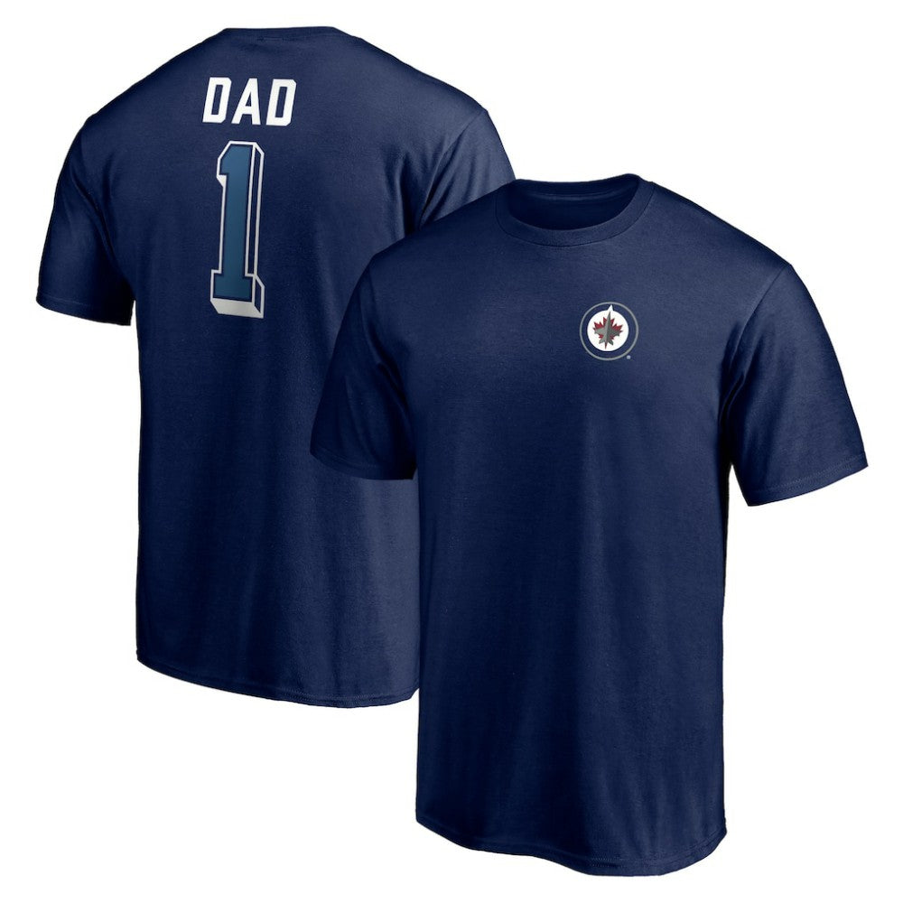 Winnipeg Jets Number One Dad Logo T-Shirt - Navy - NHL 4258778