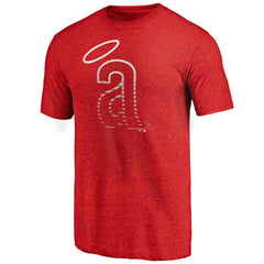 California Angels Cooperstown Weathered Logo Tri-Blend T-Shirt - Red - MLB Online