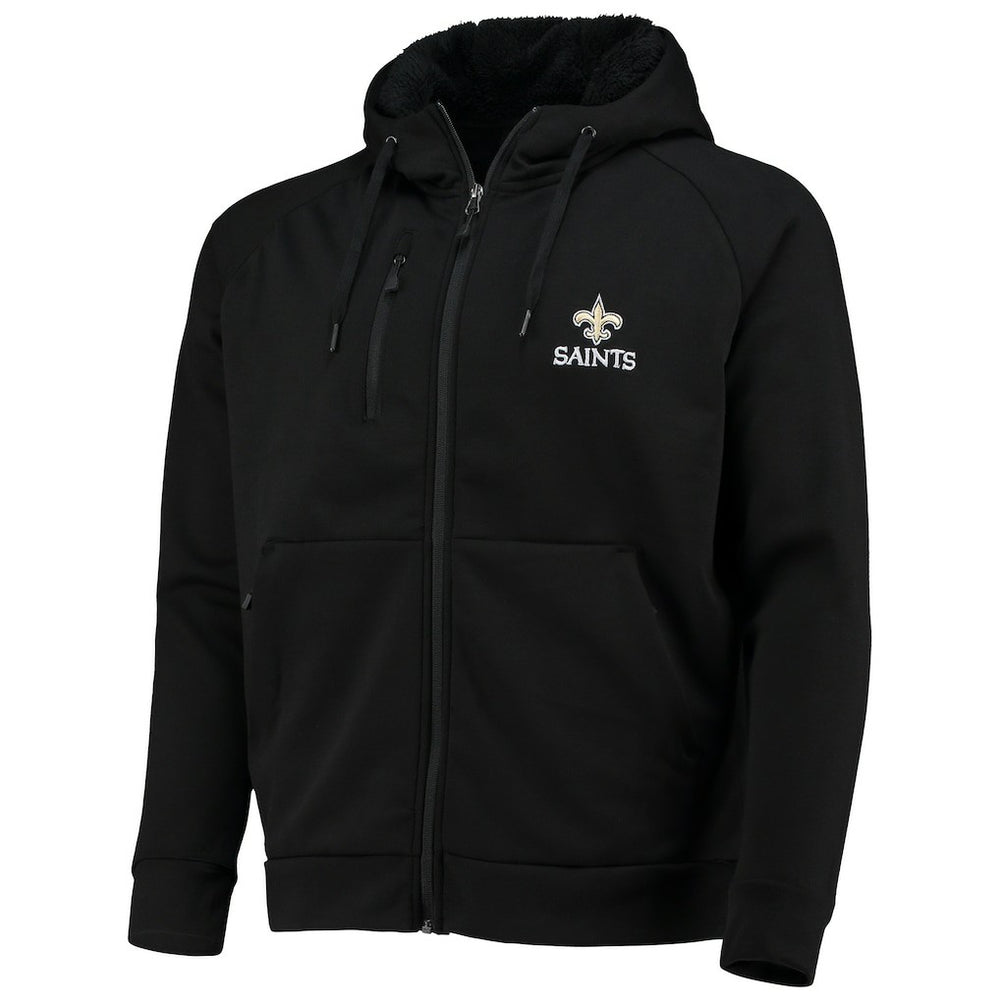 New Orleans Saints Dunbrooke Shag Tri-Blend Full-Zip Raglan Hoodie Black