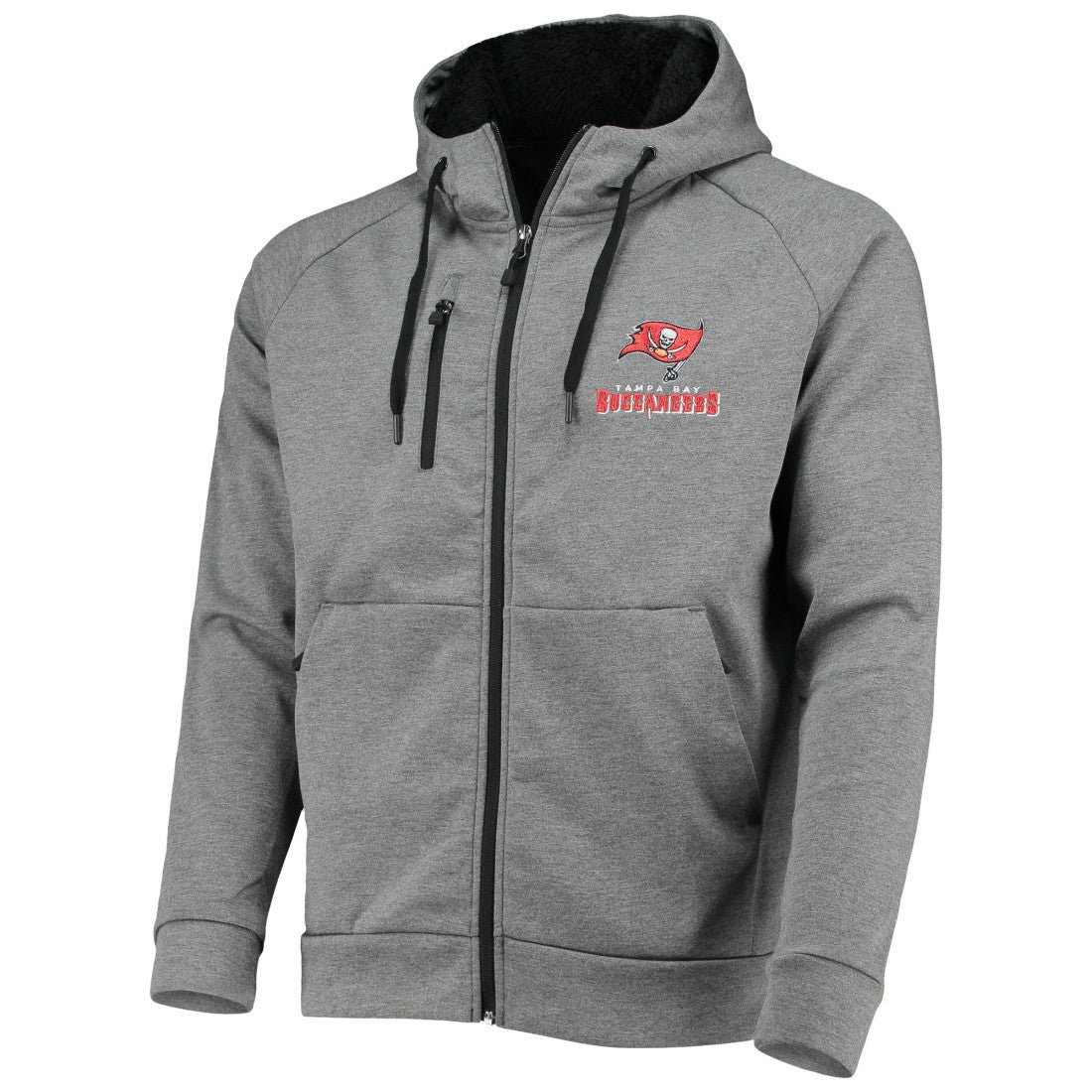 Tampa Bay Buccaneers Dunbrooke Shag Tri-Blend Full-Zip Raglan Hoodie Charcoal