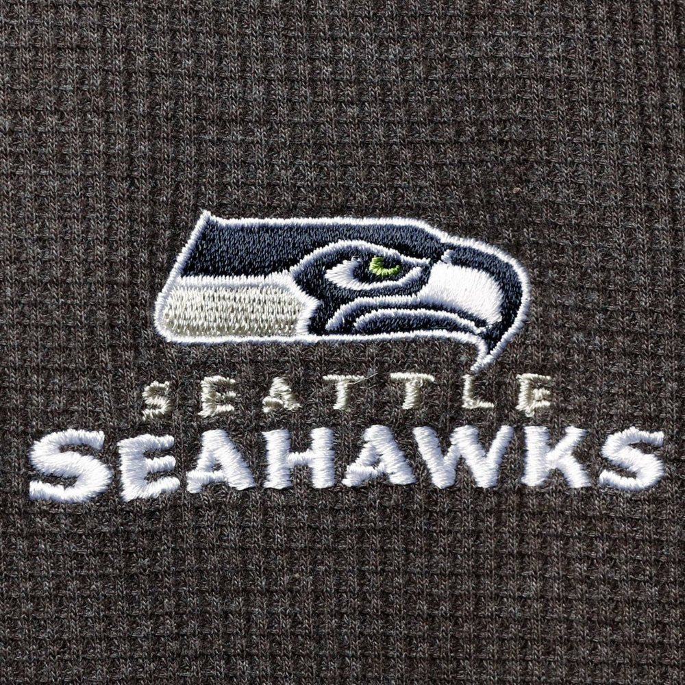 Seattle Seahawks Dunbrooke Logo Maverick Thermal Henley Long Sleeve T-Shirt Heathered Gray