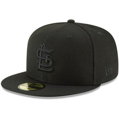 St. Louis Cardinals New Era Black on Black 59FIFTY Fitted Hat - Black - New Era Sale