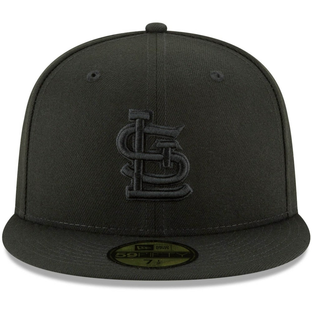 St. Louis Cardinals New Era Black on Black 59FIFTY Fitted Hat - Black - New Era Sale