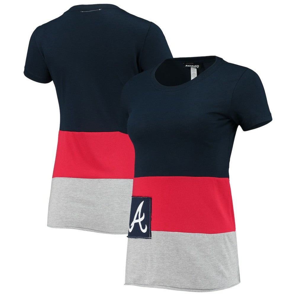 Atlanta Braves Refried Apparel Women's Sustainable Fitted T-Shirt - Navy - MLB Sale