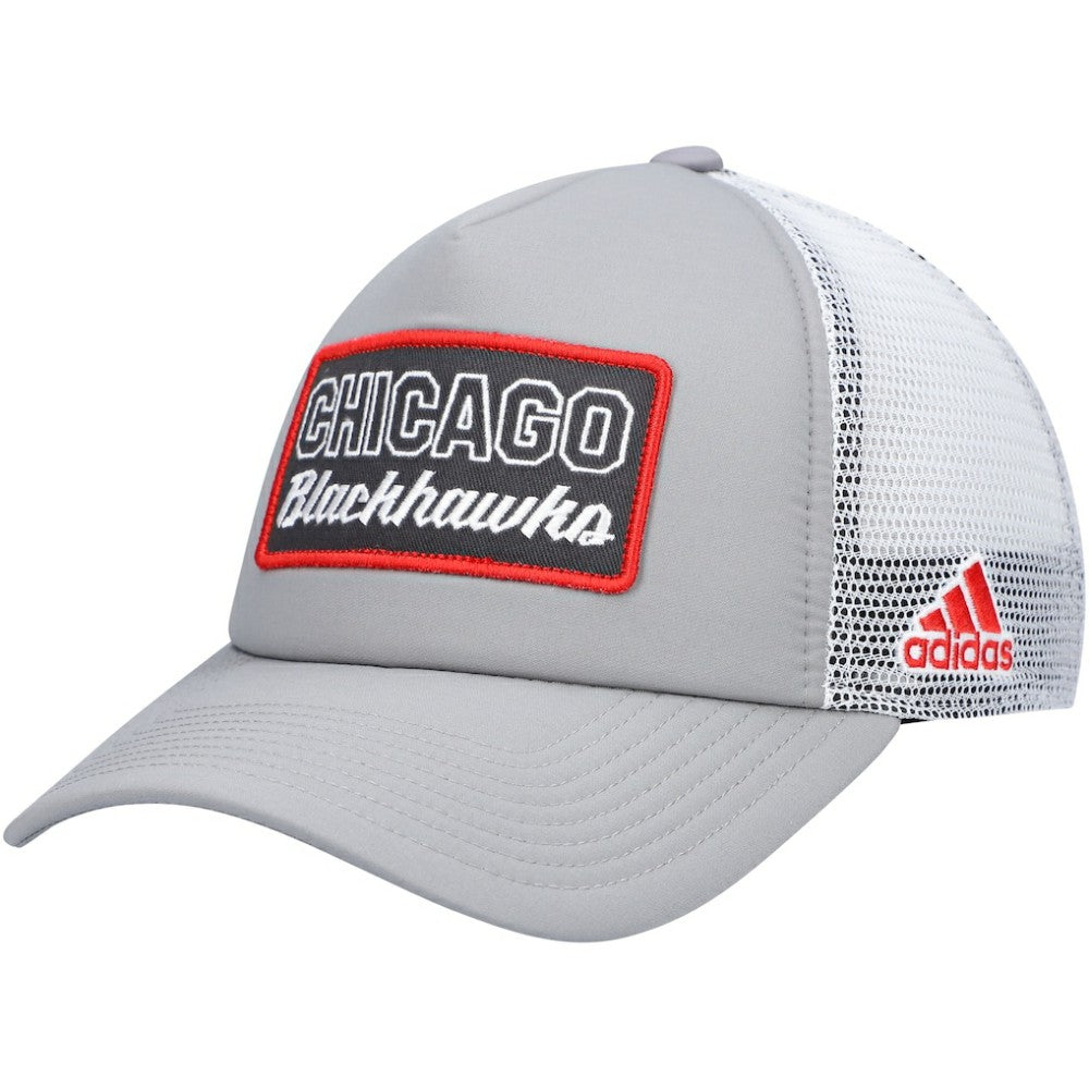 Chicago Blackhawks adidas Locker Room Foam Trucker Snapback Hat - Gray/White - NHL 4265621