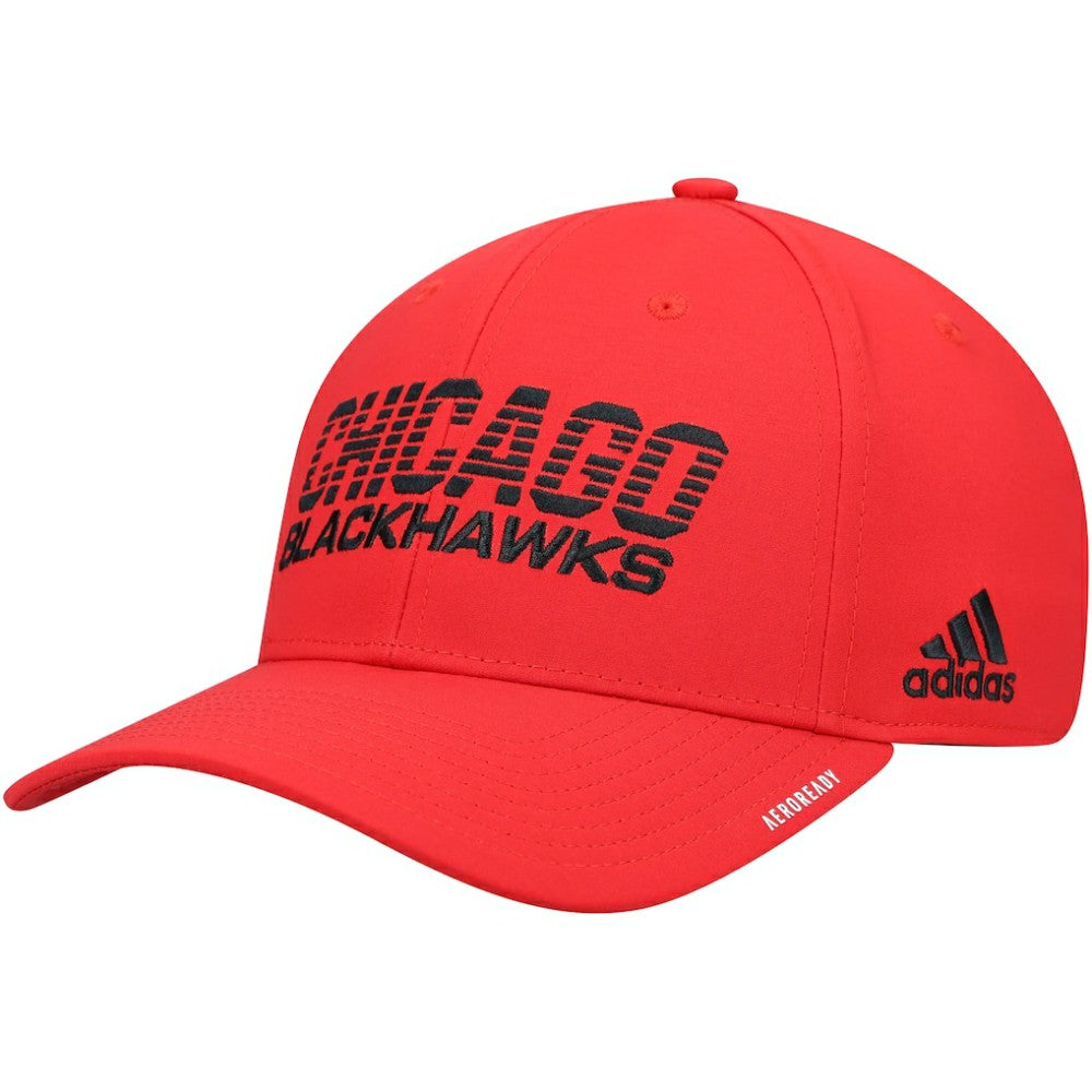 Chicago Blackhawks adidas 2021 Locker Room AEROREADY Flex Hat - Red - NHL 4265663