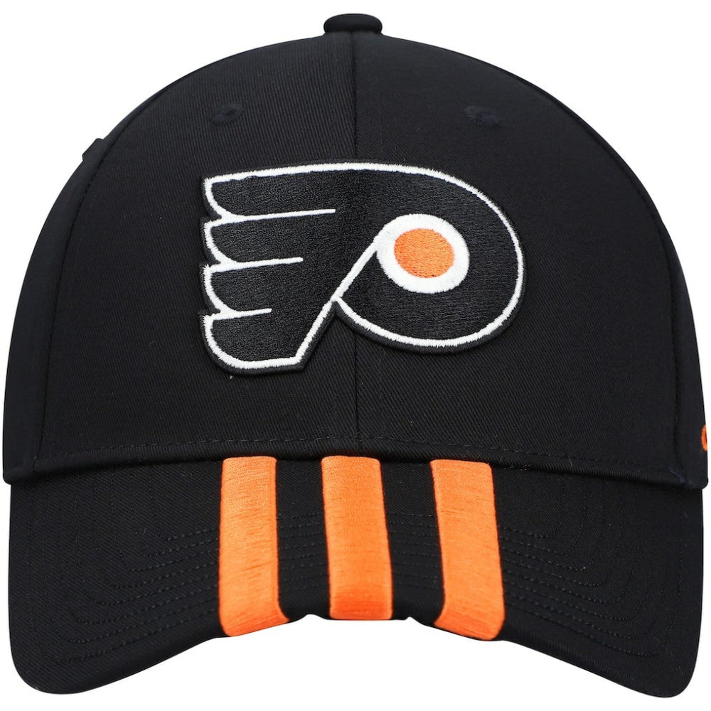 Philadelphia Flyers adidas Locker Room Three Stripe Adjustable Hat - Black - NHL 4265712