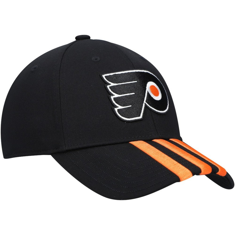 Philadelphia Flyers adidas Locker Room Three Stripe Adjustable Hat - Black - NHL 4265712