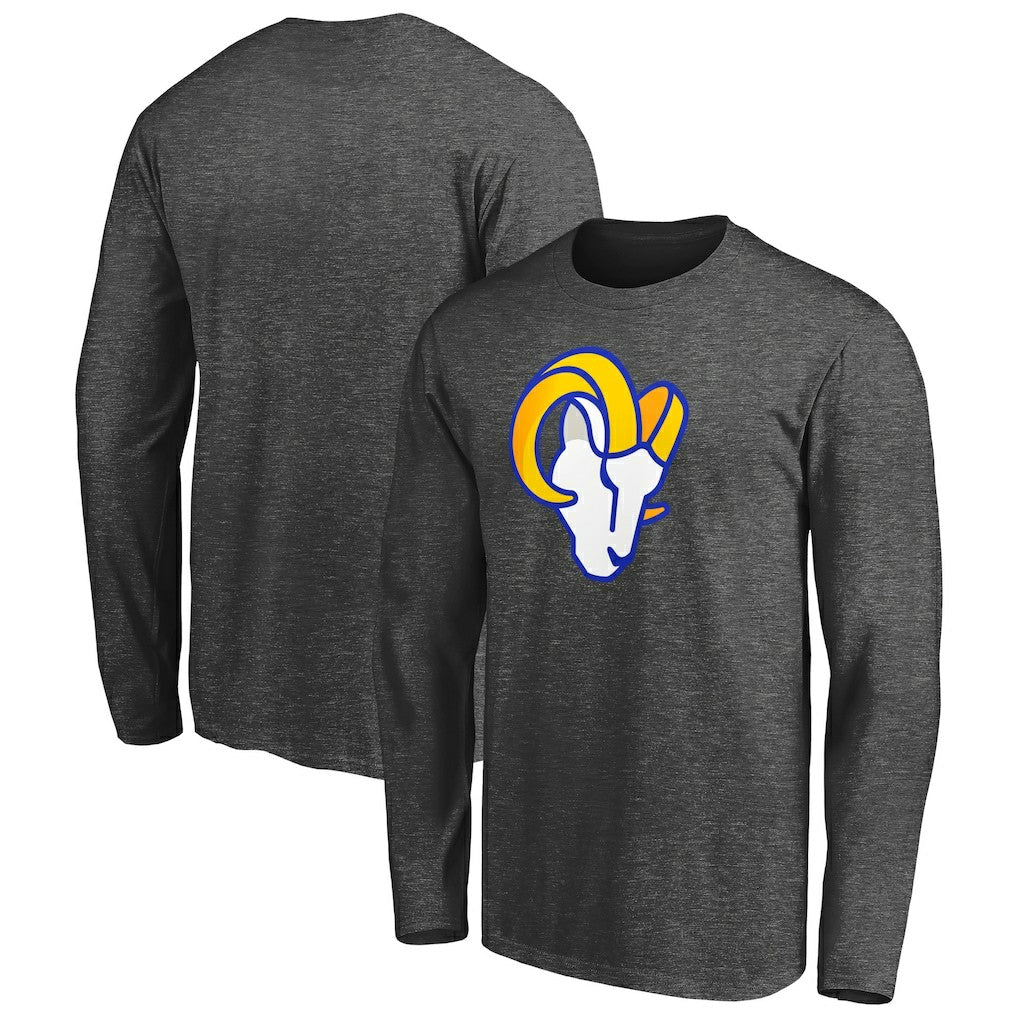 Fanatics Los Angeles Rams Big & Tall Primary Logo Long Sleeve T-Shirt Heathered Charcoal