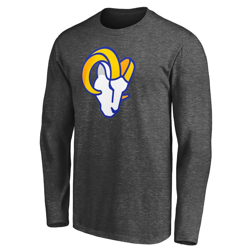 Fanatics Los Angeles Rams Big & Tall Primary Logo Long Sleeve T-Shirt Heathered Charcoal