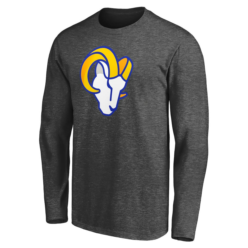 Fanatics Los Angeles Rams Big & Tall Primary Logo Long Sleeve T-Shirt Heathered Charcoal