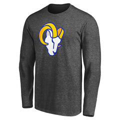 Fanatics Los Angeles Rams Big & Tall Primary Logo Long Sleeve T-Shirt Heathered Charcoal