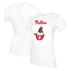 Philadelphia Phillies Tiny Turnip Women's Sundae Helmet T-Shirt - White - MLB Lifestyle