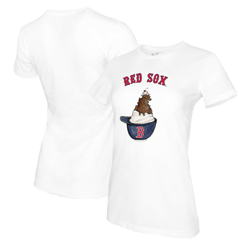 Boston Red Sox Tiny Turnip Women's Sundae Helmet T-Shirt - White - MLB Online