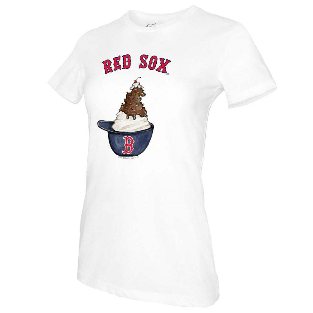 Boston Red Sox Tiny Turnip Women's Sundae Helmet T-Shirt - White - MLB Online