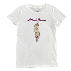 Atlanta Braves Tiny Turnip Women's Triple Scoop T-Shirt - White - MLB Lifestyle