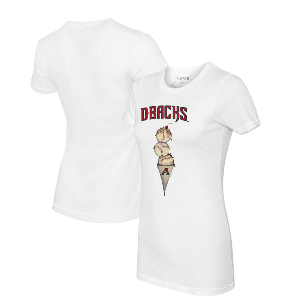 Arizona Diamondbacks Tiny Turnip Women's Triple Scoop T-Shirt - White - MLB on Sale