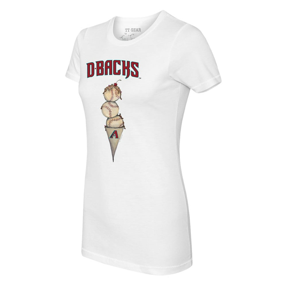 Arizona Diamondbacks Tiny Turnip Women's Triple Scoop T-Shirt - White - MLB on Sale