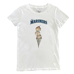 Seattle Mariners Tiny Turnip Women's Triple Scoop T-Shirt - White - MLB Online