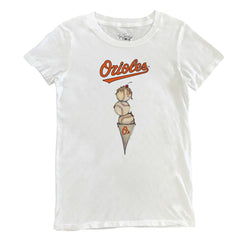 Baltimore Orioles Tiny Turnip Women's Triple Scoop T-Shirt - White - MLB Sale