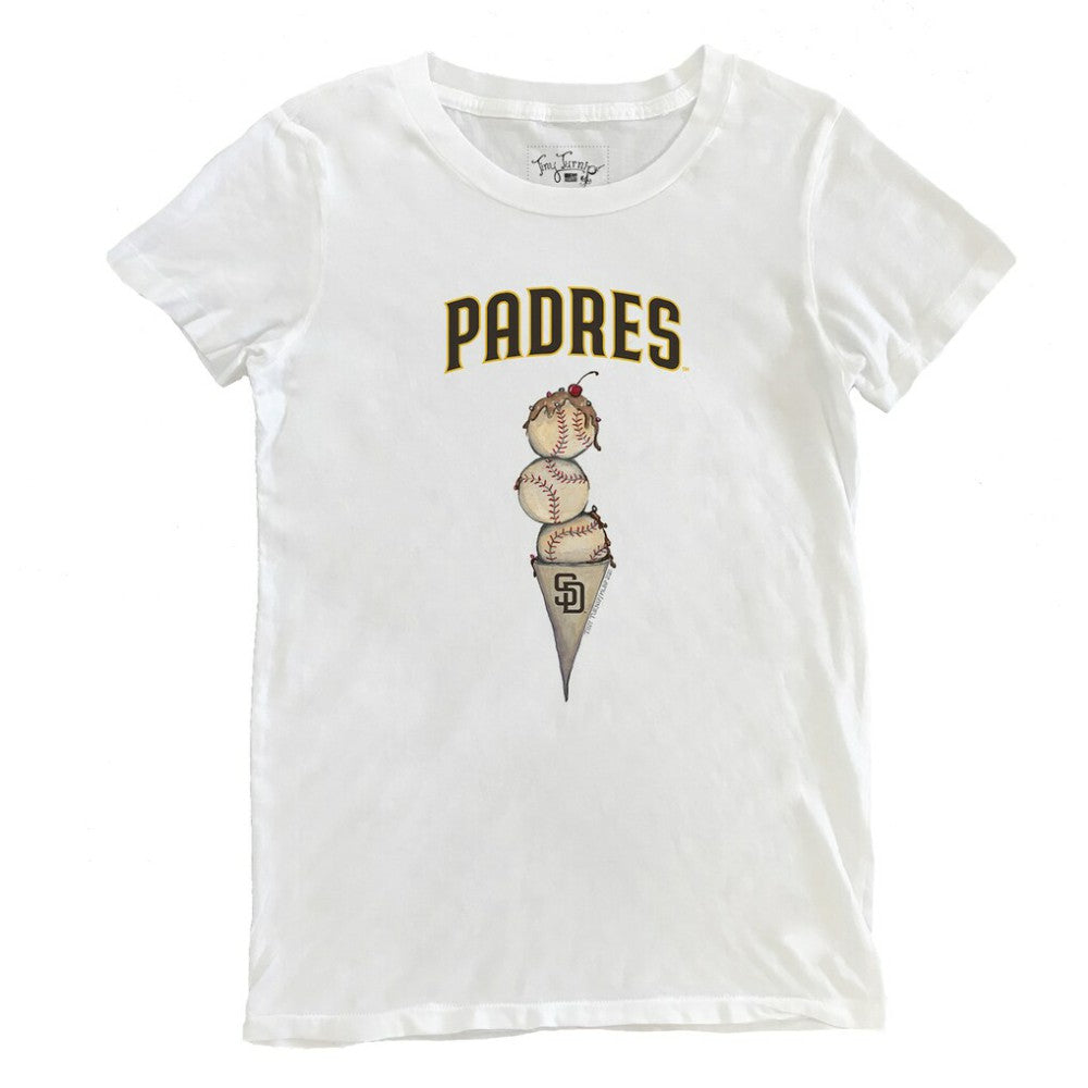 San Diego Padres Tiny Turnip Women's Triple Scoop T-Shirt - White - MLB Online