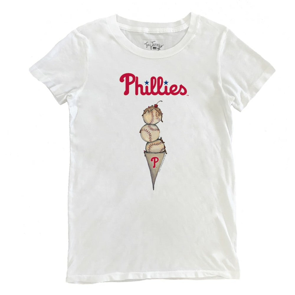 Philadelphia Phillies Tiny Turnip Women's Triple Scoop T-Shirt - White - MLB Online