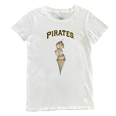Pittsburgh Pirates Tiny Turnip Women's Triple Scoop T-Shirt - White - MLB on Sale