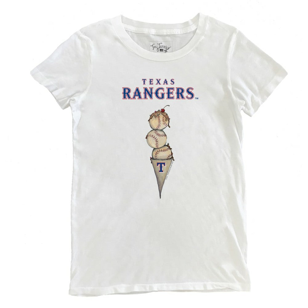 Texas Rangers Tiny Turnip Women's Triple Scoop T-Shirt - White - MLB Lifestyle