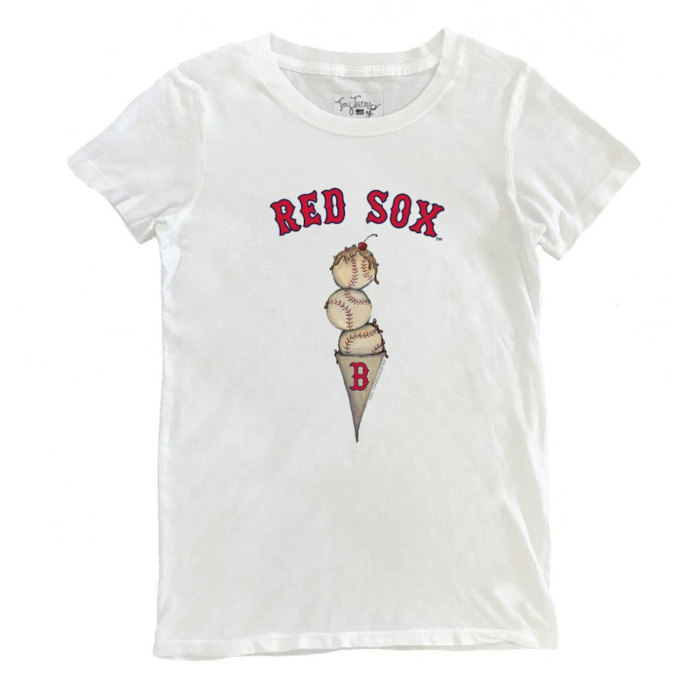 Boston Red Sox Tiny Turnip Women's Triple Scoop T-Shirt - White - MLB Discount