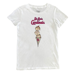 St. Louis Cardinals Tiny Turnip Women's Triple Scoop T-Shirt - White - MLB Lifestyle