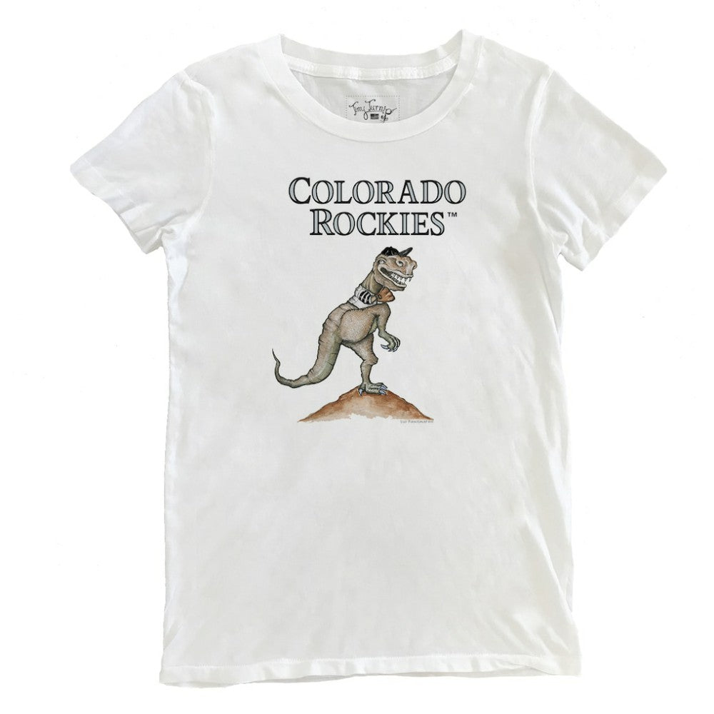 Colorado Rockies Tiny Turnip Women's TT Rex T-Shirt - White - MLB Discount