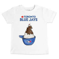 Toronto Blue Jays Tiny Turnip Youth Sundae Helmet T-Shirt - White - MLB Discount