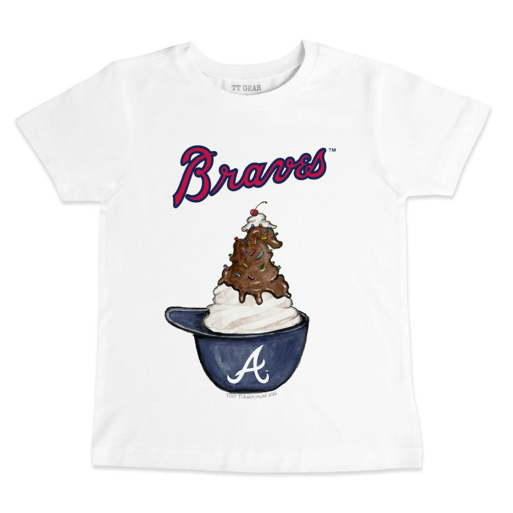 Atlanta Braves Tiny Turnip Youth Sundae Helmet T-Shirt - White - MLB Lifestyle