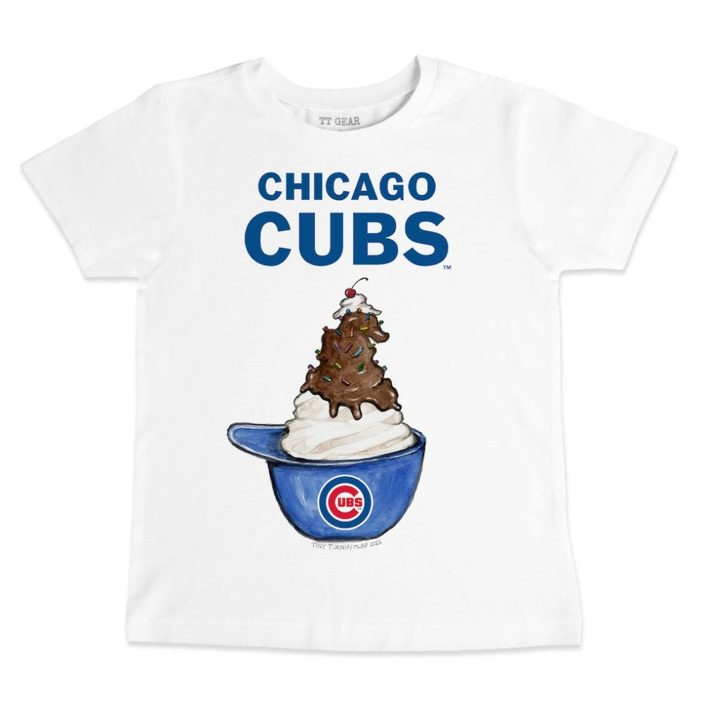 Chicago Cubs Tiny Turnip Youth Sundae Helmet T-Shirt - White - MLB Lifestyle