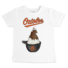 Baltimore Orioles Tiny Turnip Youth Sundae Helmet T-Shirt - White - MLB on Sale