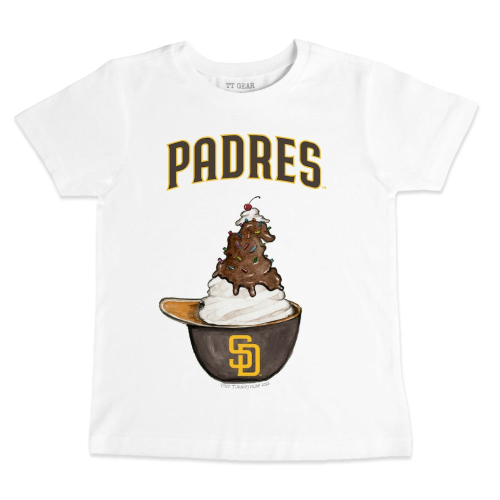 San Diego Padres Tiny Turnip Youth Sundae Helmet T-Shirt - White - MLB Discount