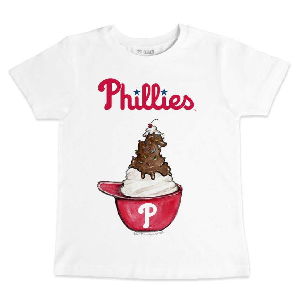 Philadelphia Phillies Tiny Turnip Youth Sundae Helmet T-Shirt - White - MLB on Sale