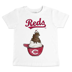 Cincinnati Reds Tiny Turnip Youth Sundae Helmet T-Shirt - White - MLB Lifestyle