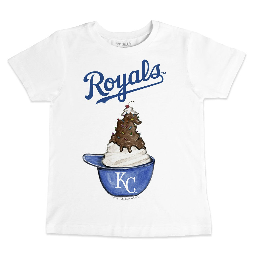 Kansas City Royals Tiny Turnip Youth Sundae Helmet T-Shirt - White - MLB Sale