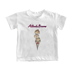 Atlanta Braves Tiny Turnip Youth Triple Scoop T-Shirt - White - MLB Online
