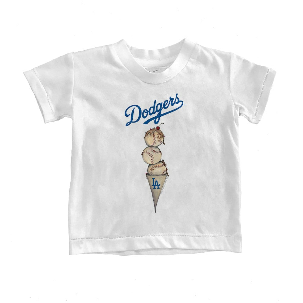Los Angeles Dodgers Tiny Turnip Youth Triple Scoop T-Shirt - White - MLB Discount
