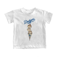Los Angeles Dodgers Tiny Turnip Youth Triple Scoop T-Shirt - White - MLB Discount
