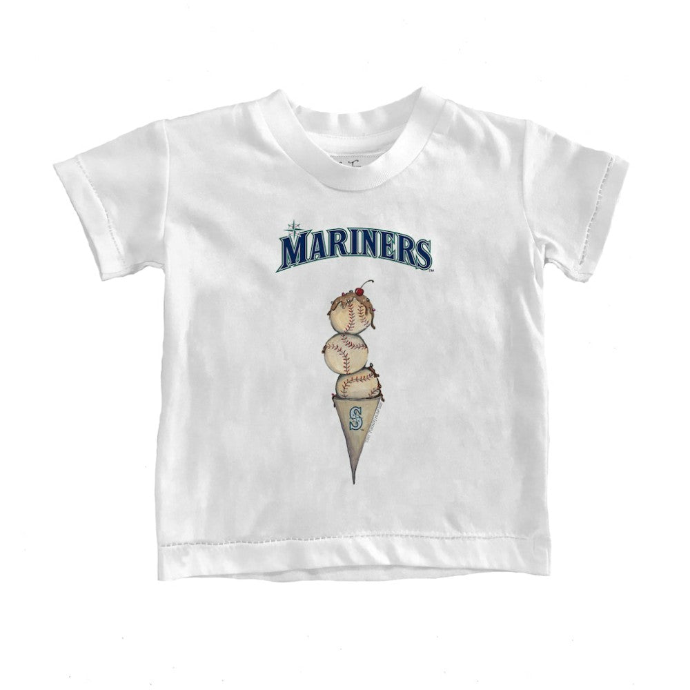 Seattle Mariners Tiny Turnip Youth Triple Scoop T-Shirt - White - MLB Discount