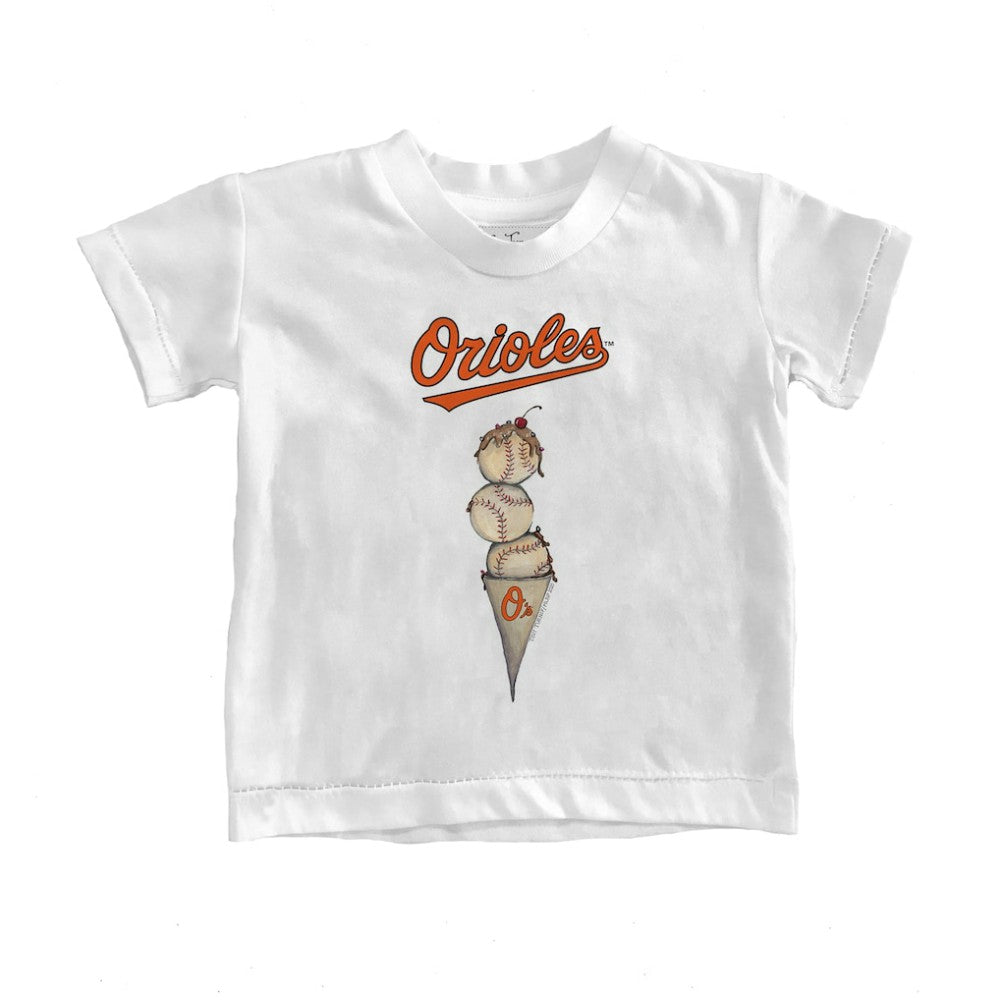 Baltimore Orioles Tiny Turnip Youth Triple Scoop T-Shirt - White - MLB on Sale