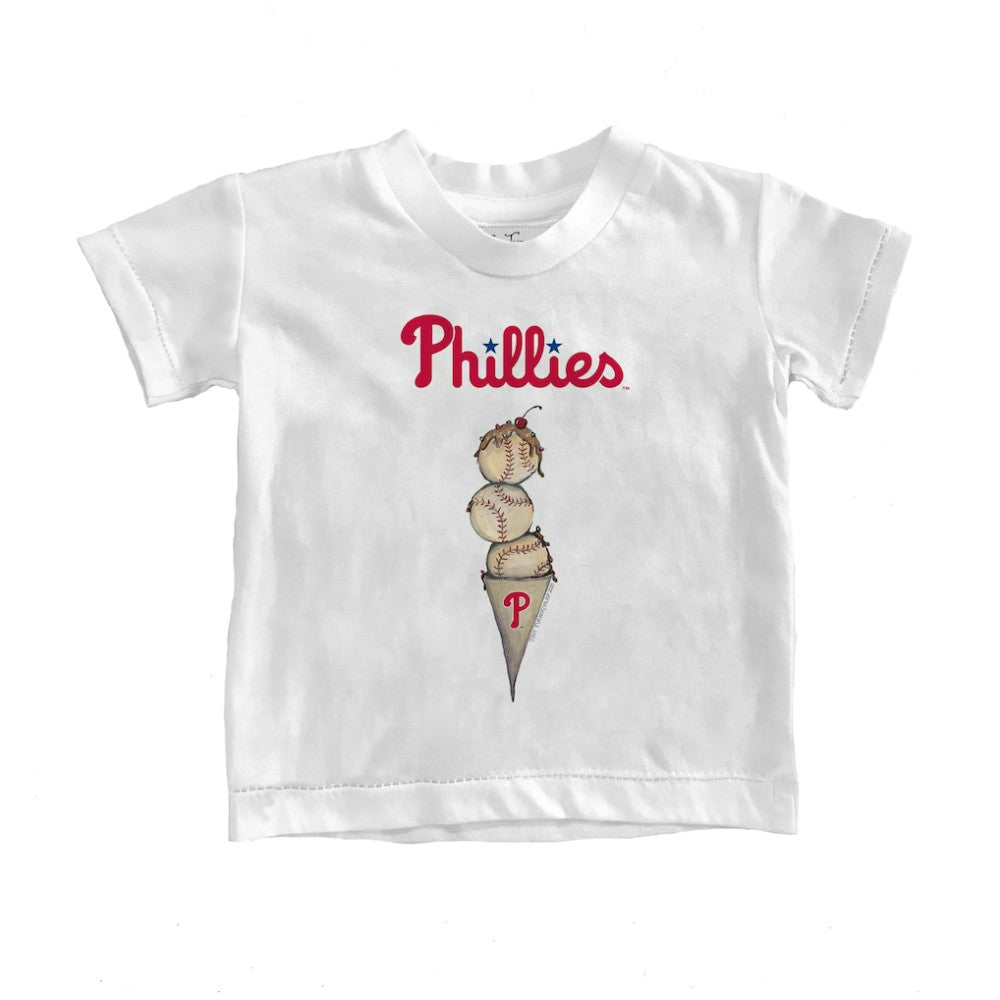 Philadelphia Phillies Tiny Turnip Youth Triple Scoop T-Shirt - White - MLB Online