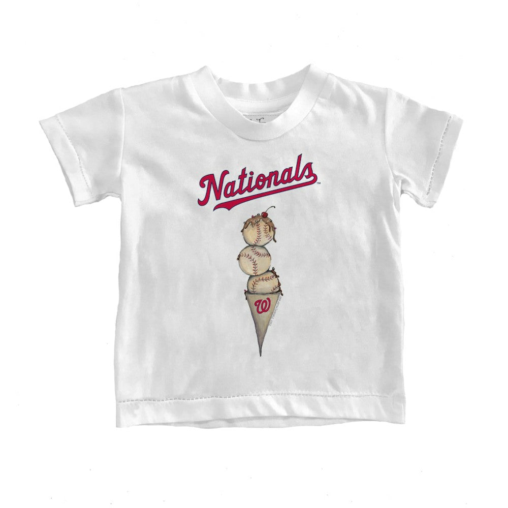 Washington Nationals Tiny Turnip Youth Triple Scoop T-Shirt - White - MLB Discount