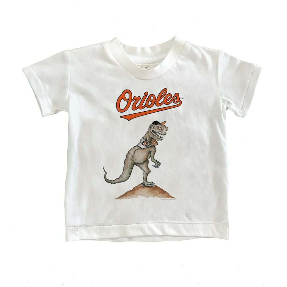 Baltimore Orioles Tiny Turnip Youth TT Rex T-Shirt - White - MLB Sale