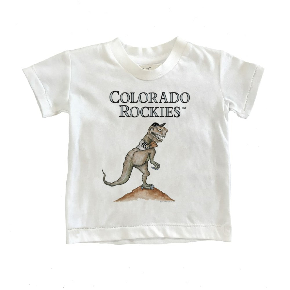 Colorado Rockies Tiny Turnip Youth TT Rex T-Shirt - White - MLB Discount