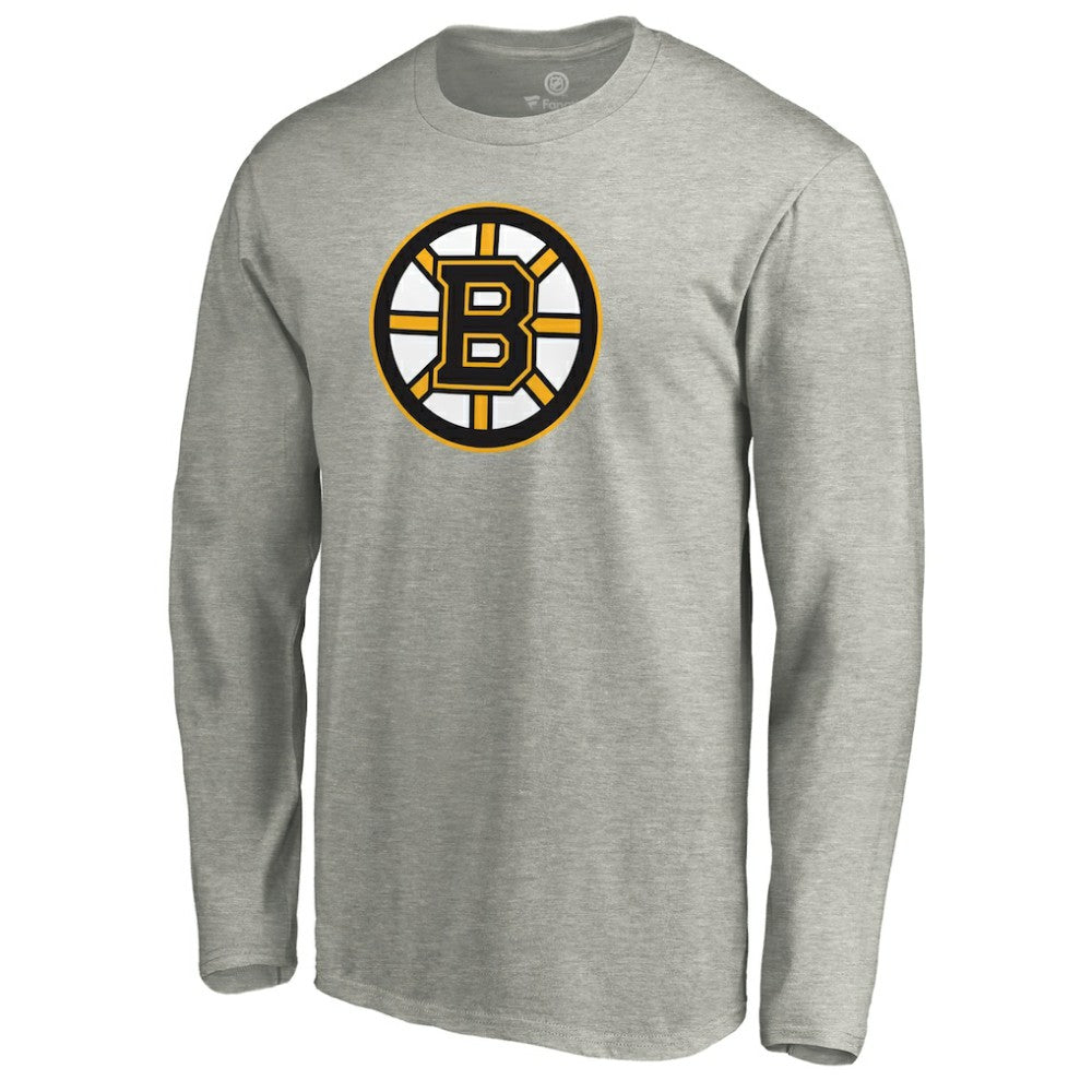 Boston Bruins Primary Logo Long Sleeve T-Shirt - Heather Gray - NHL 4267439
